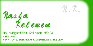 nasfa kelemen business card